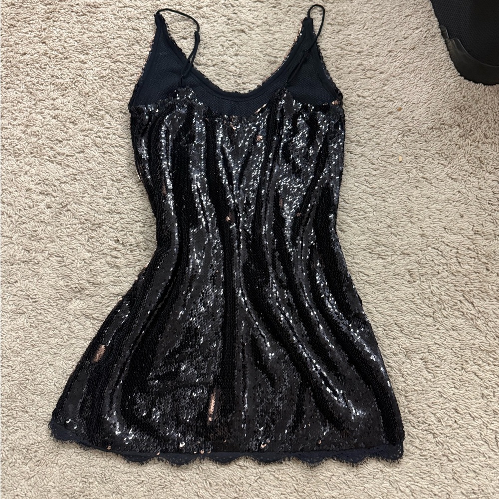 Free People Revolve Sequin Black Dress
